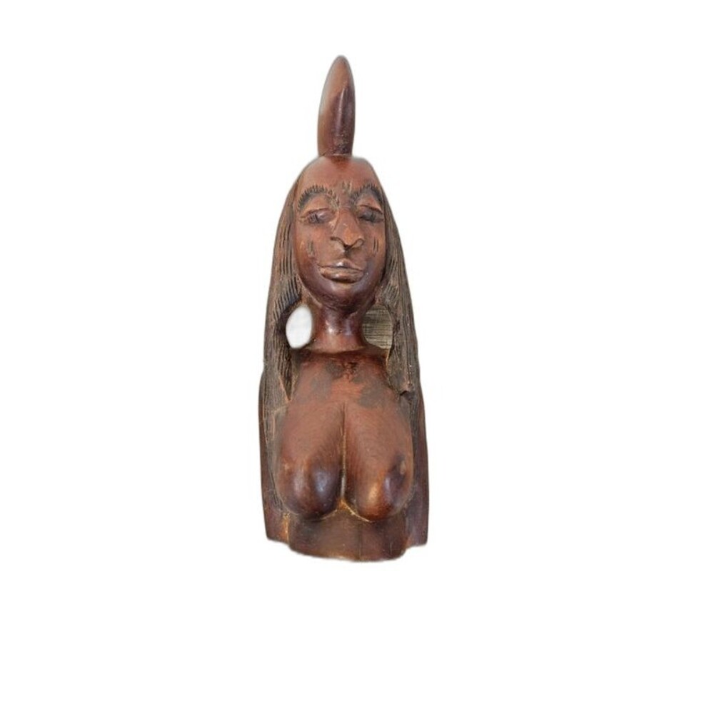 Hand Carved Wooden Bust Sculpture | African Tribal Style Art--ITEM 2656